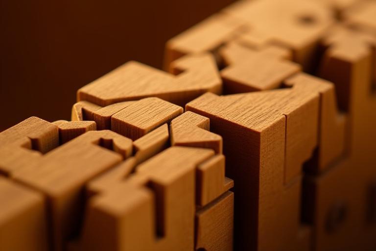 Close-up detail of complex Japanese woodworking joinery.